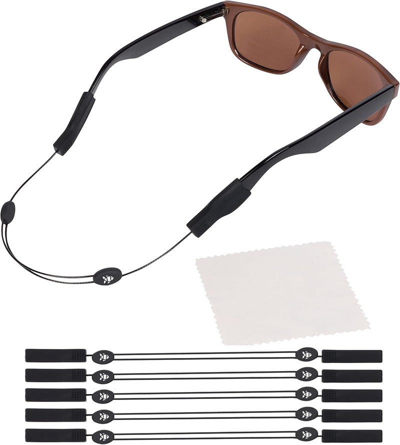 Sidelinx Adjustable Eyeglass Strap (Fish Style) - No Tail Sunglass Strap - Eyewear String Holder - With Bonus Glasses Cleaning Cloth - Image 1